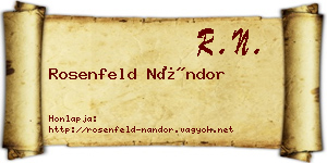 Rosenfeld Nándor névjegykártya