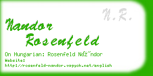 nandor rosenfeld business card